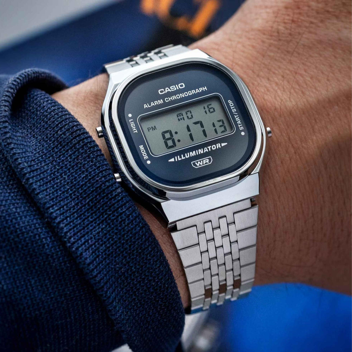 Casio Vintage 37mm Digital Steel Quartz Watch A140WE-2AEF