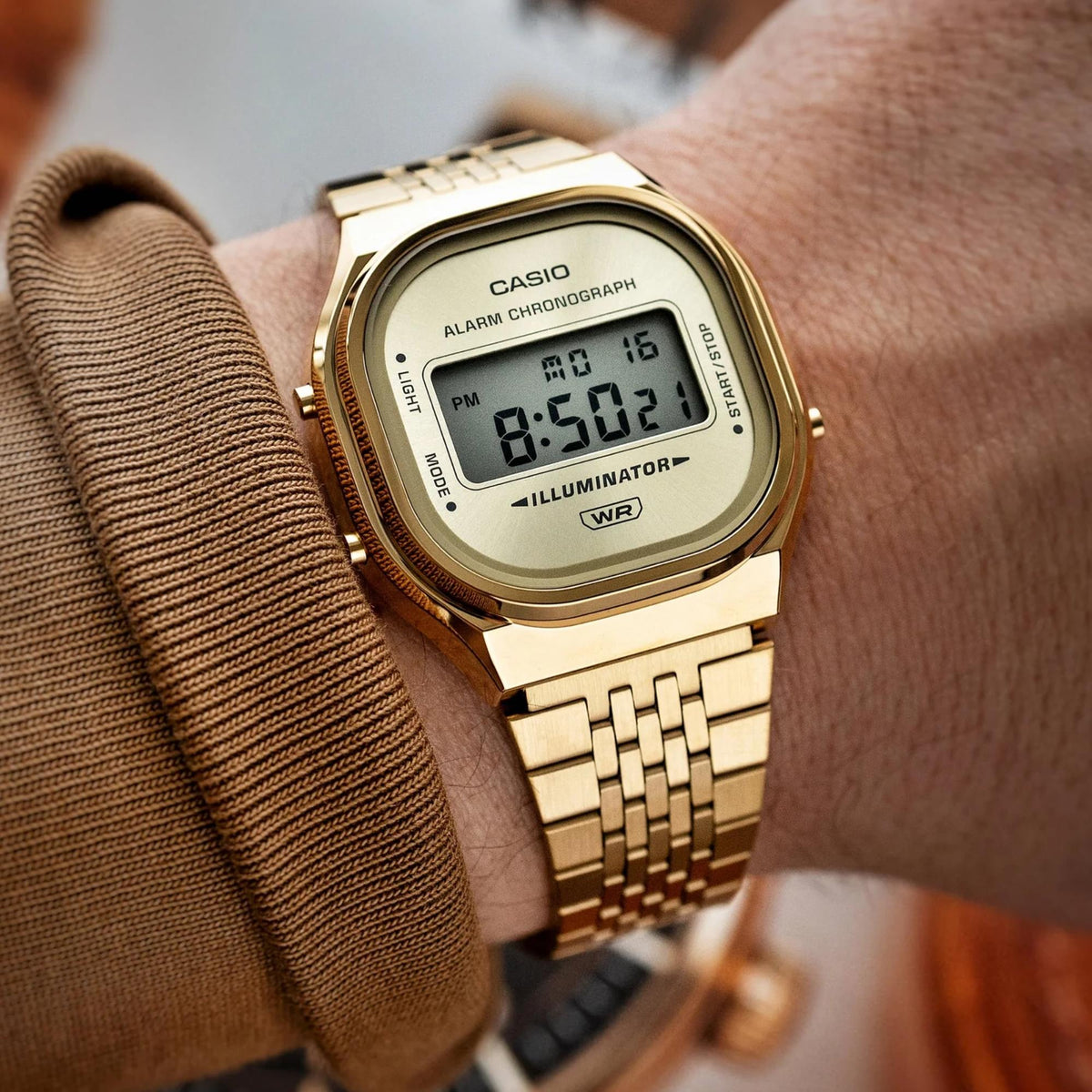 Casio Vintage 37mm Digital Steel Quartz Watch A140WEG-9AEF