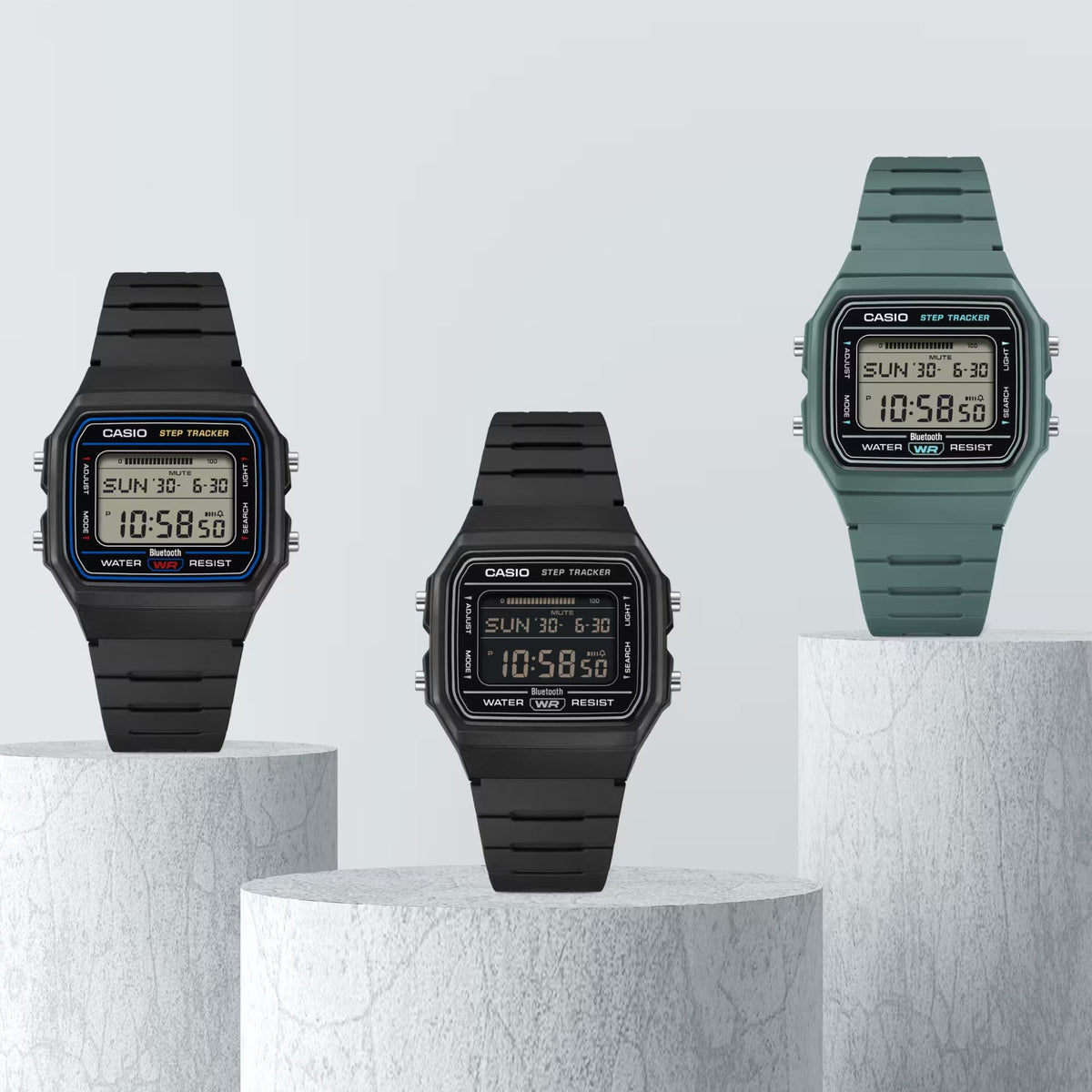 Casio Timeless 38mm Digital Resin Quartz Watch F-B100W-3AEF