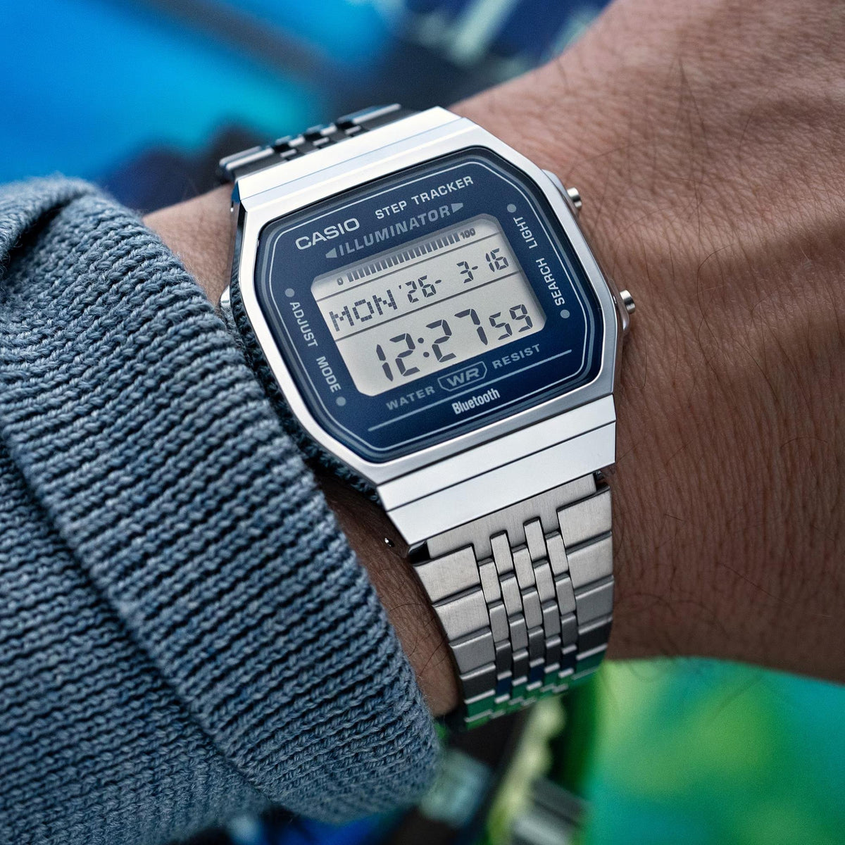 Casio Vintage 38mm Digital Steel Mens Quartz Watch ABL-100WE-2AEF