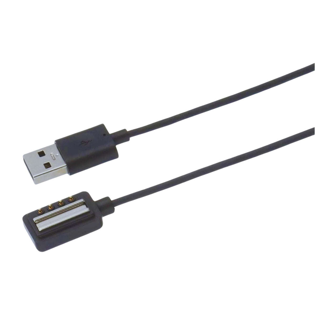 Suunto Magnetic USB Charging Cable SS022993000 close-up view displaying USB connector and magnetic charging pins interface