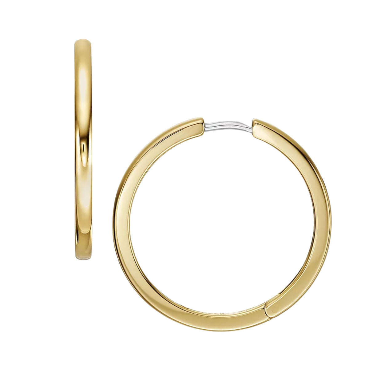Fossil Ellis Gold Steel Ladies Hoop Earrings JF04638710