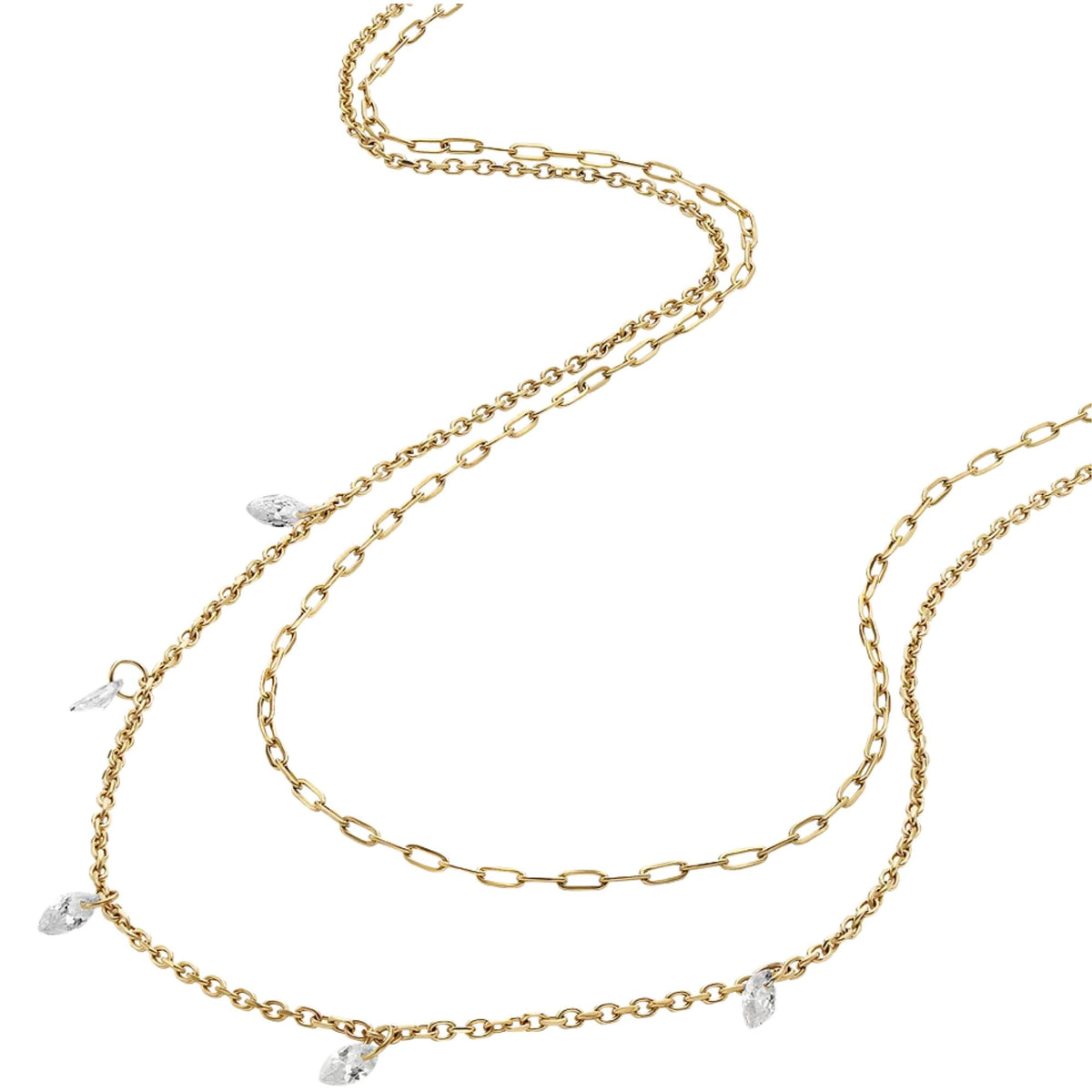 Fossil Ellis Shaky Gold Steel Ladies Necklace JF04894710