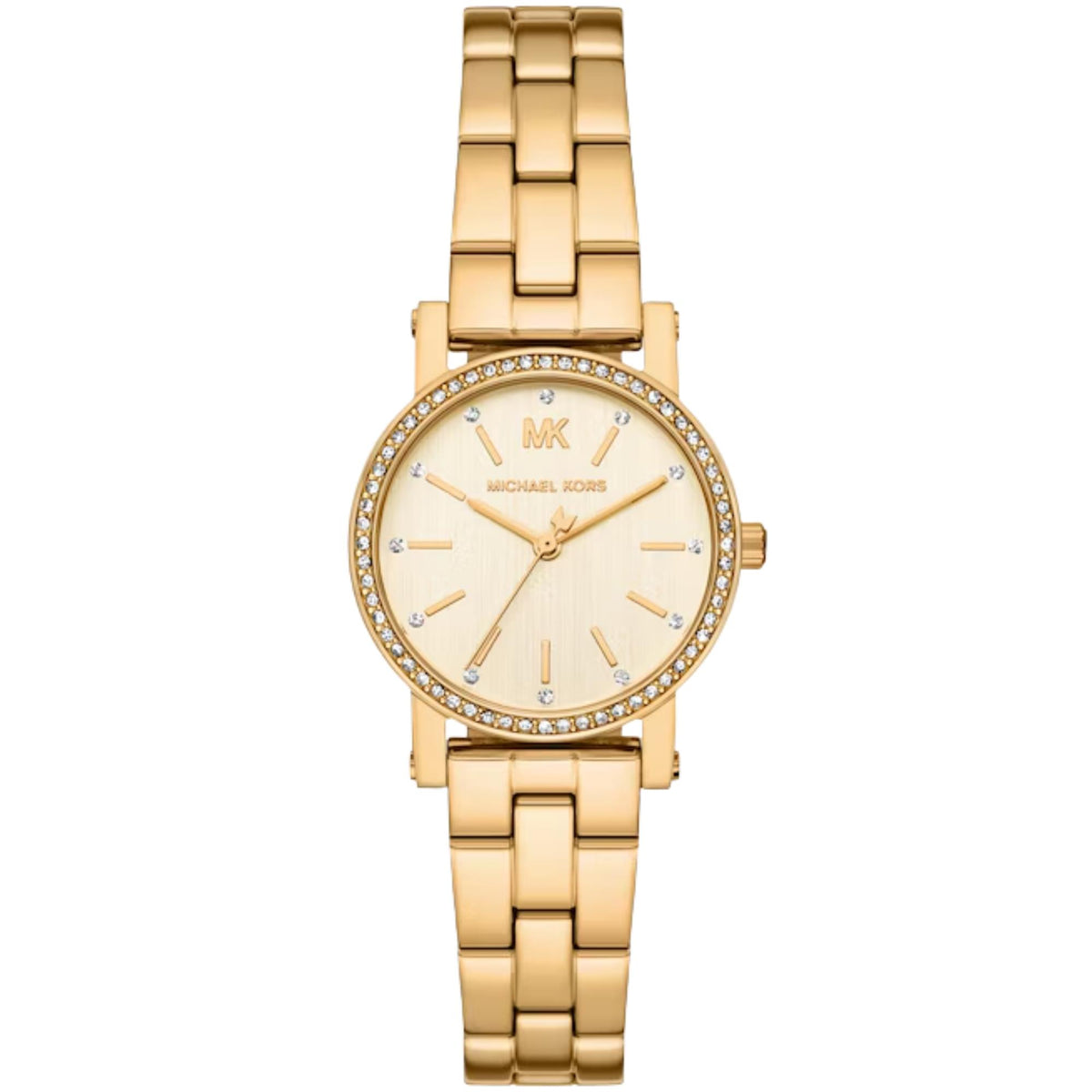 Michael Kors Corey 28mm Gold Dial Steel Ladies Quartz Watch MK7666