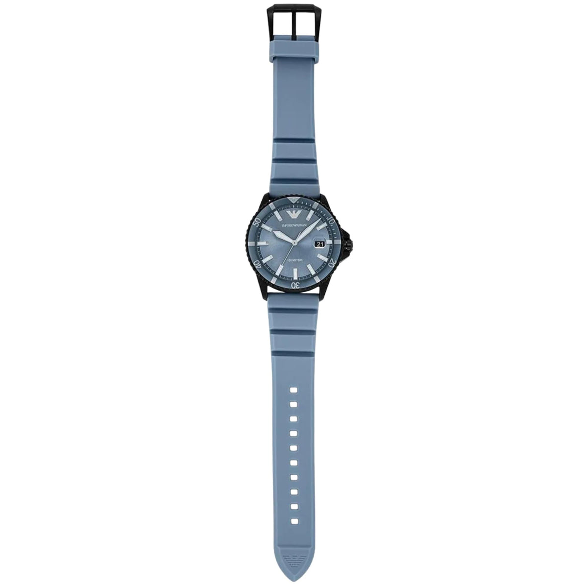 Emporio Armani World Explorer 42mm Blue Dial Silicone Mens Quartz Watch AR11685