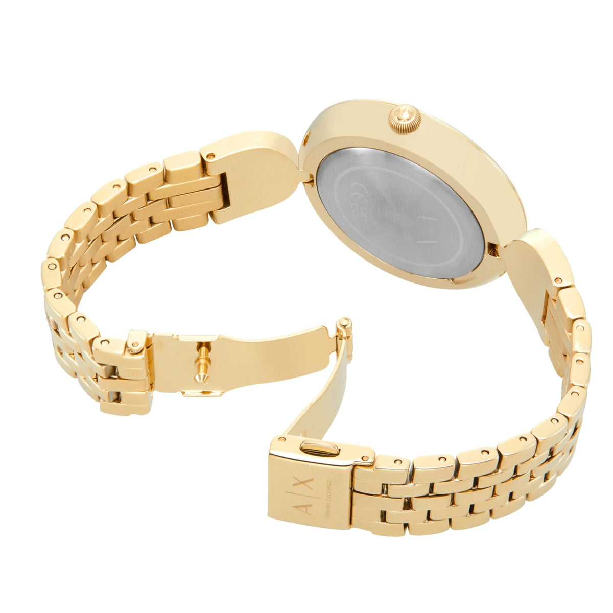 Armani Exchange Brooke 38mm Champagne Dial Yellow Gold-Tone Steel Ladies Quartz Watch AX5385