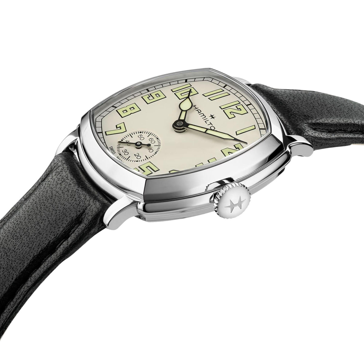 Hamilton American Classic Cushion 30mm Beige Dial Leather Manual-Wind Watch H36109720