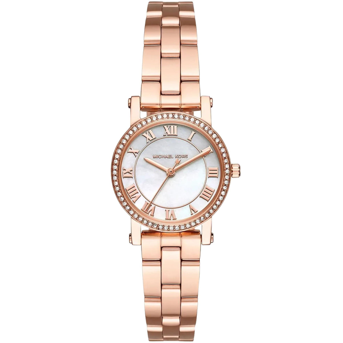 Michael Kors Norie 28mm Mother of Pearl Dial Rose Gold-Tone Steel Ladies Quartz Watch MK3558