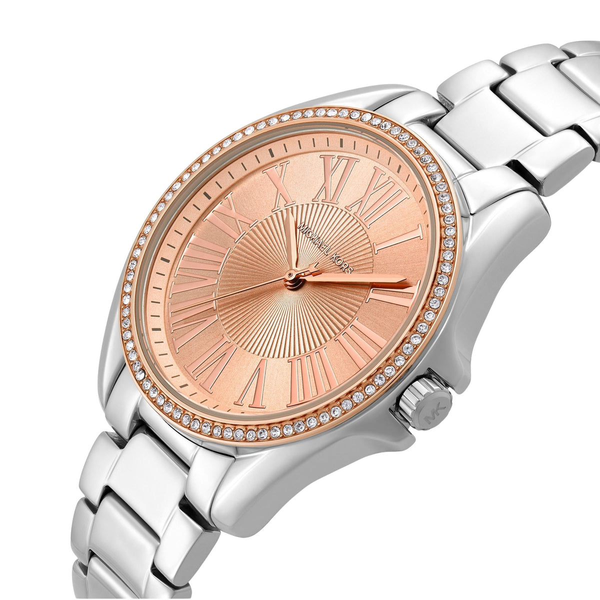 Michael Kors Kaycie Pavé 39mm Rose Gold Dial Steel Ladies Quartz Watch MK4854