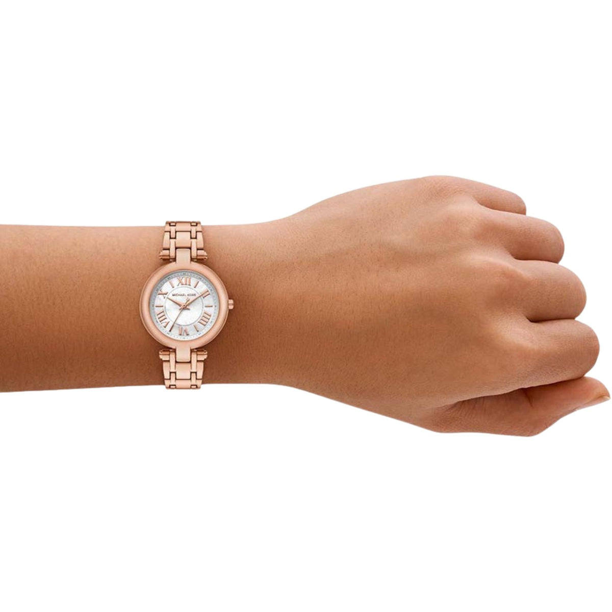 Michael Kors Laney 30mm Mother of Pearl Dial Rose Gold-Tone Steel Ladies Quartz Watch MK4893