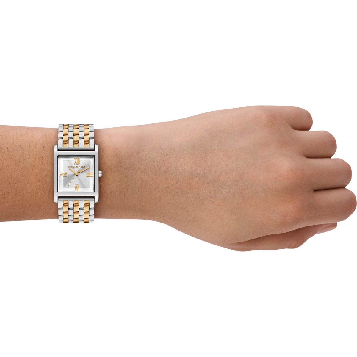 Michael Kors Petite Georgie 27mm Silver Dial Two-Tone Steel Ladies Quartz Watch MK4935