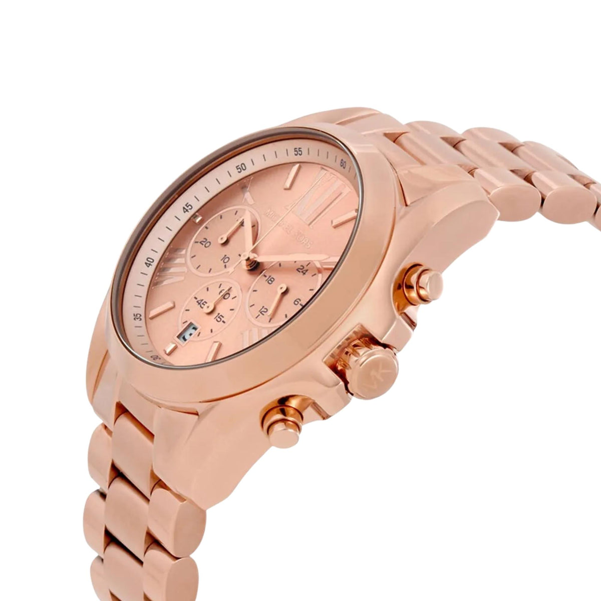 Michael Kors Bradshaw 43mm Chronograph Rose Gold Dial Rose Gold-Tone Steel Ladies Quartz Watch MK5503