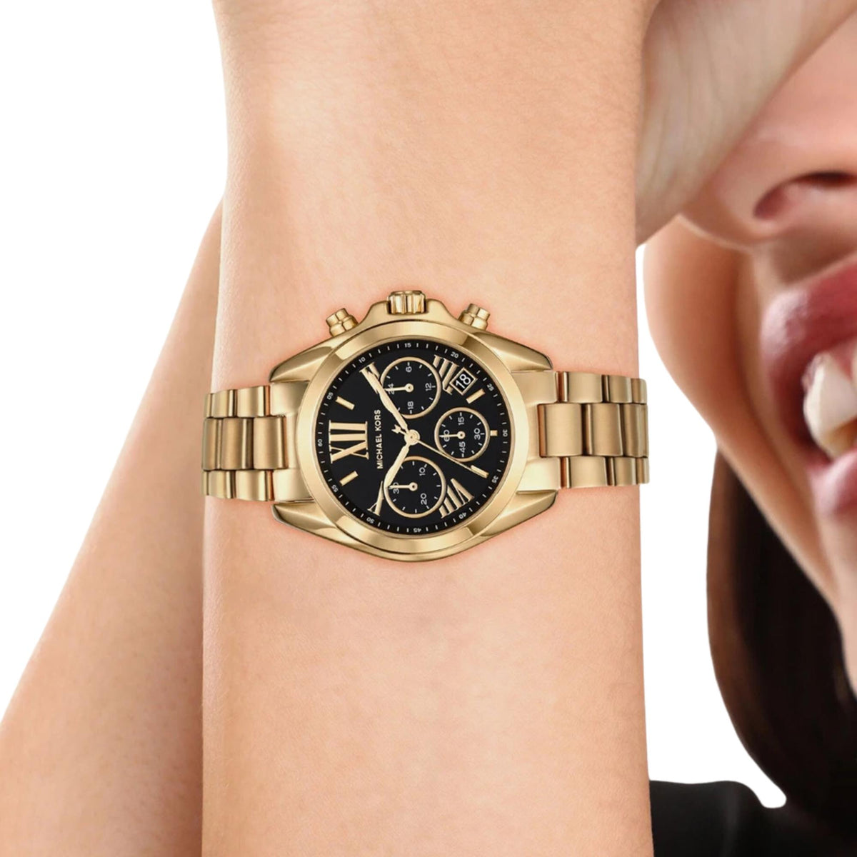 Michael Kors Bradshaw 36mm Chronograph Black Dial Steel Ladies Quartz Watch MK6959