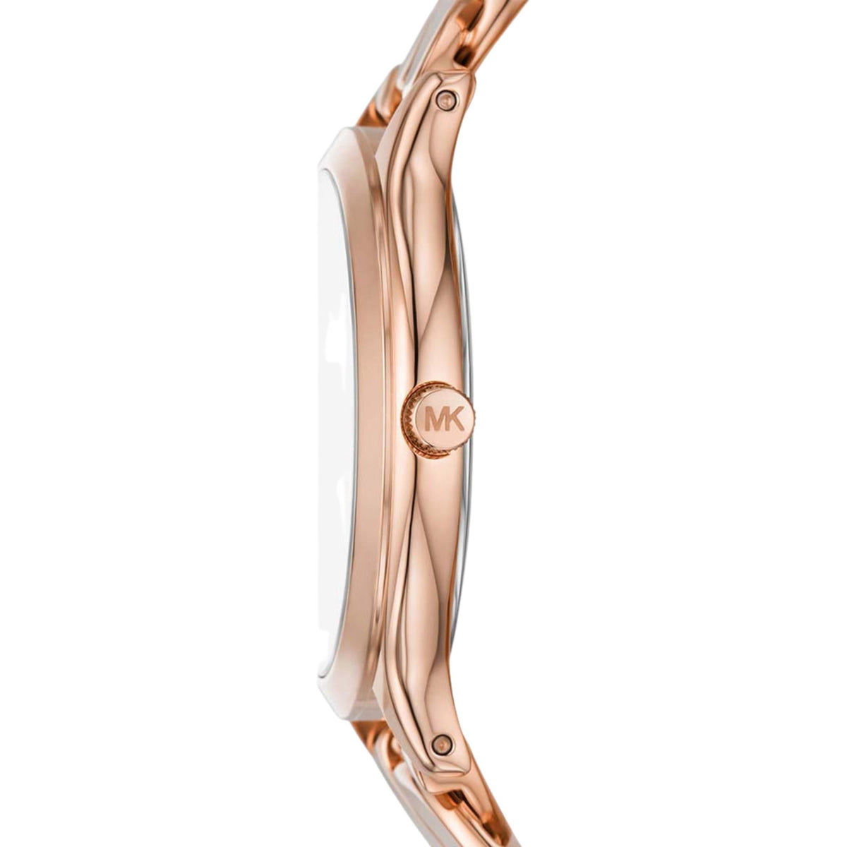 Michael Kors Slim Runway 38mm White Dial Rose Gold-Tone Steel Ladies Quartz Watch MK7473