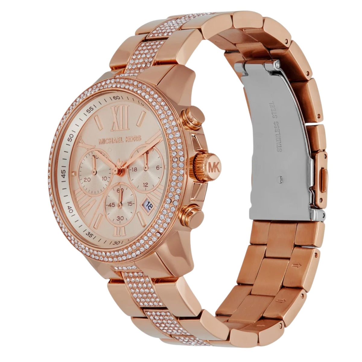 Michael Kors Brynn 40mm Chronograph Rose Gold Dial Rose Gold-Tone Steel Ladies Quartz Watch MK7505