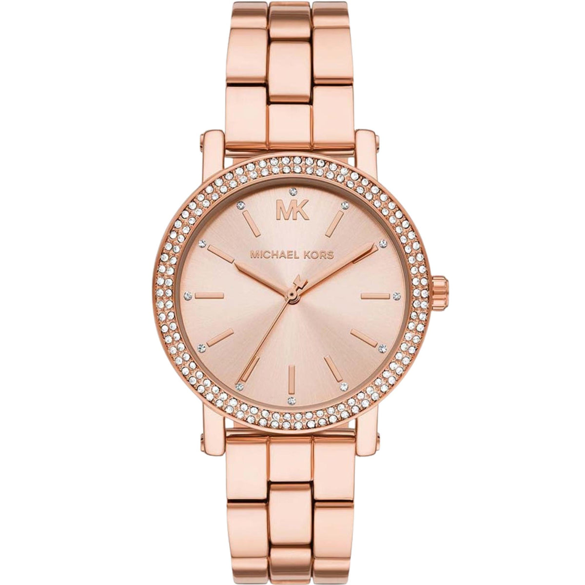 Michael Kors Corey 38mm Rose Gold Dial Rose Gold-Tone Steel Ladies Quartz Watch MK7548