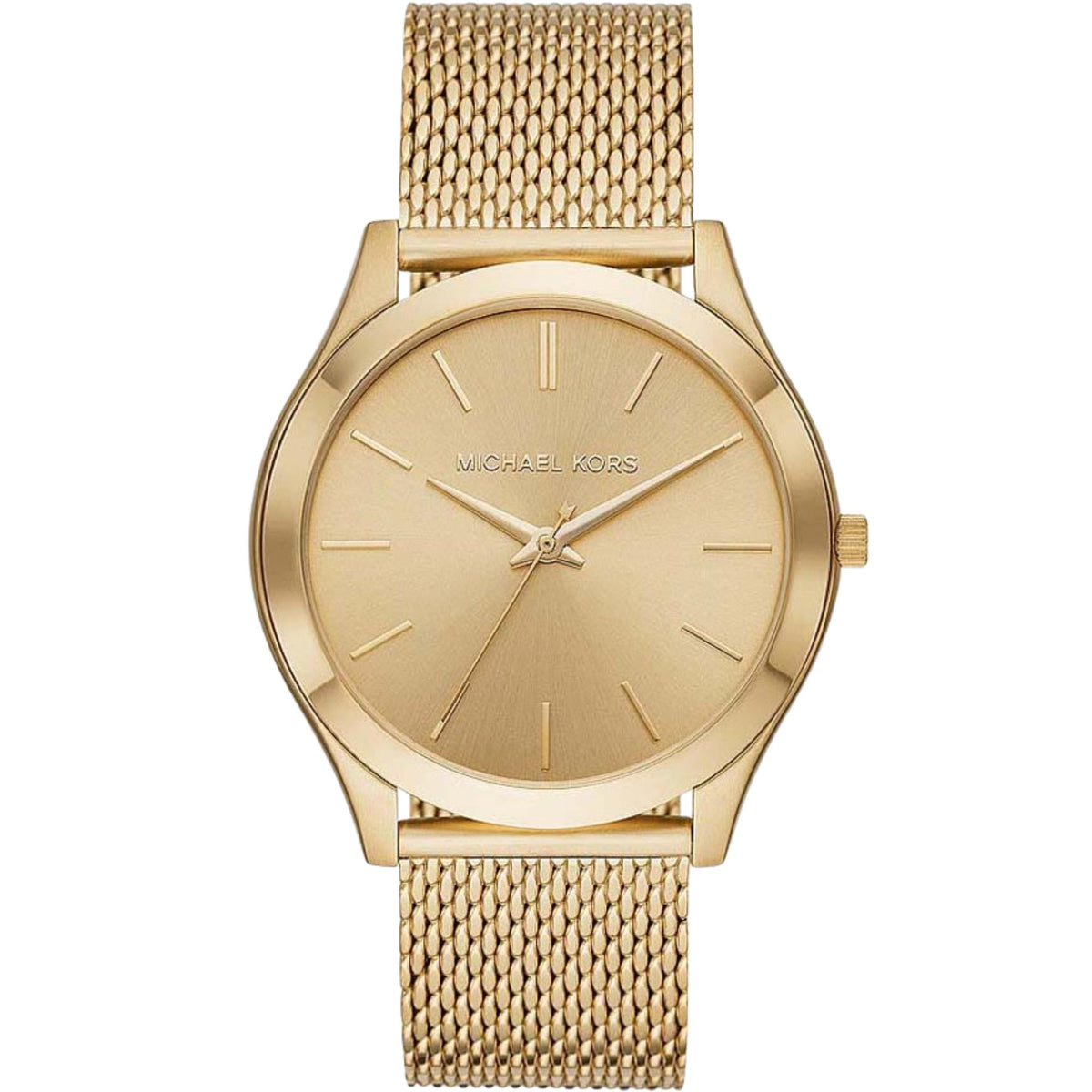 Michael Kors Slim Runway 44mm Gold Dial Yellow Gold-Tone Steel Mens Quartz Watch MK8625