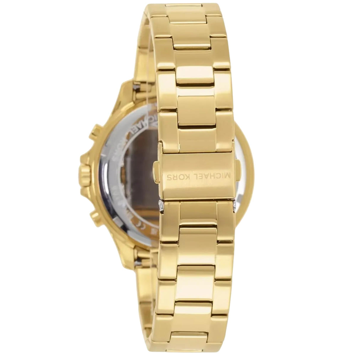 Michael Kors Grayson 43mm Chronograph Black Dial Yellow Gold-Tone Steel Mens Quartz Watch MK9108