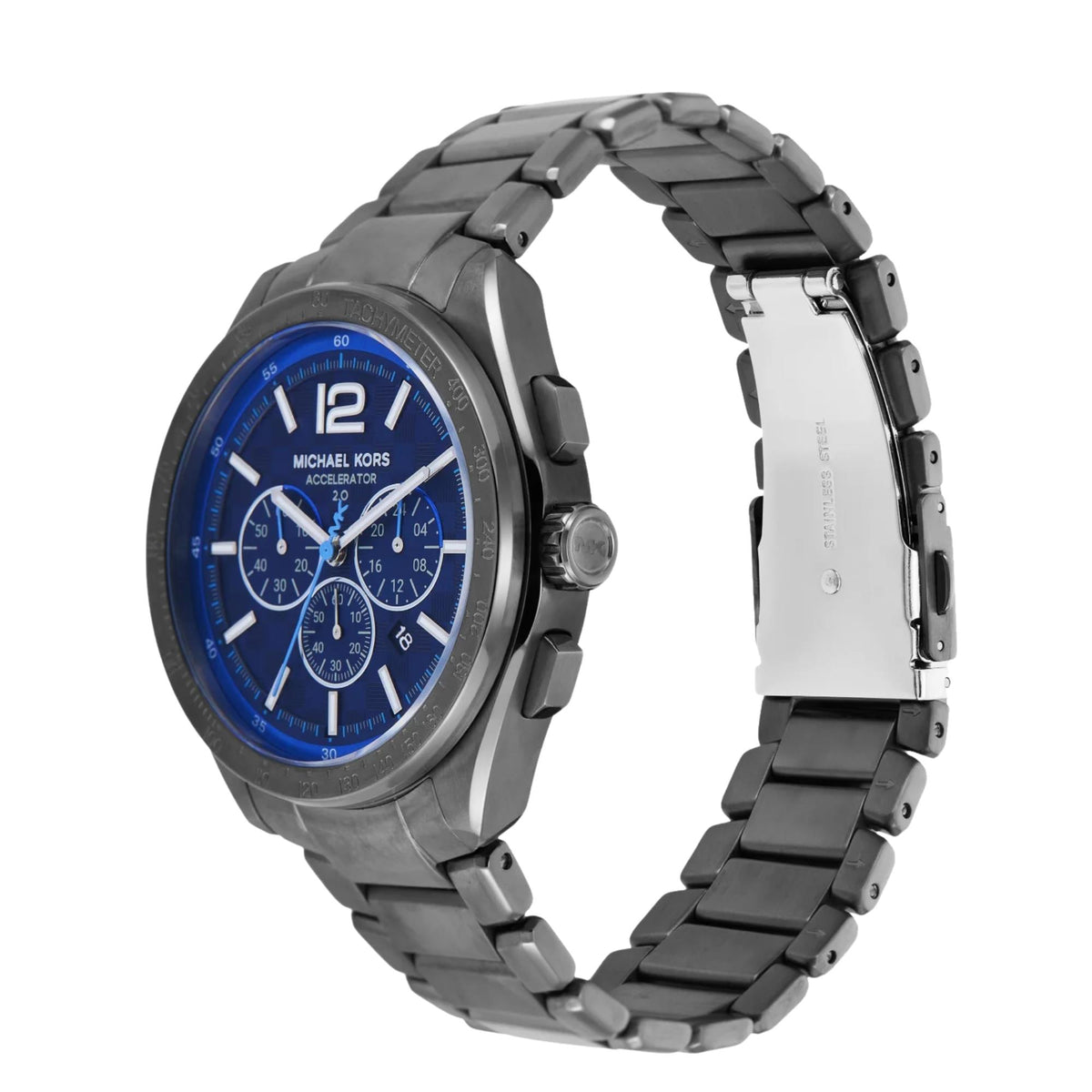Michael Kors Accelerator 2.0 44mm Chronograph Blue Dial Steel Mens Quartz Watch MK9178