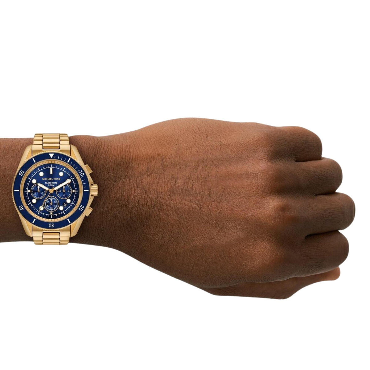 Michael Kors Maritime 45mm Chronograph Blue Dial Yellow Gold-Tone Steel Mens Quartz Watch MK9202