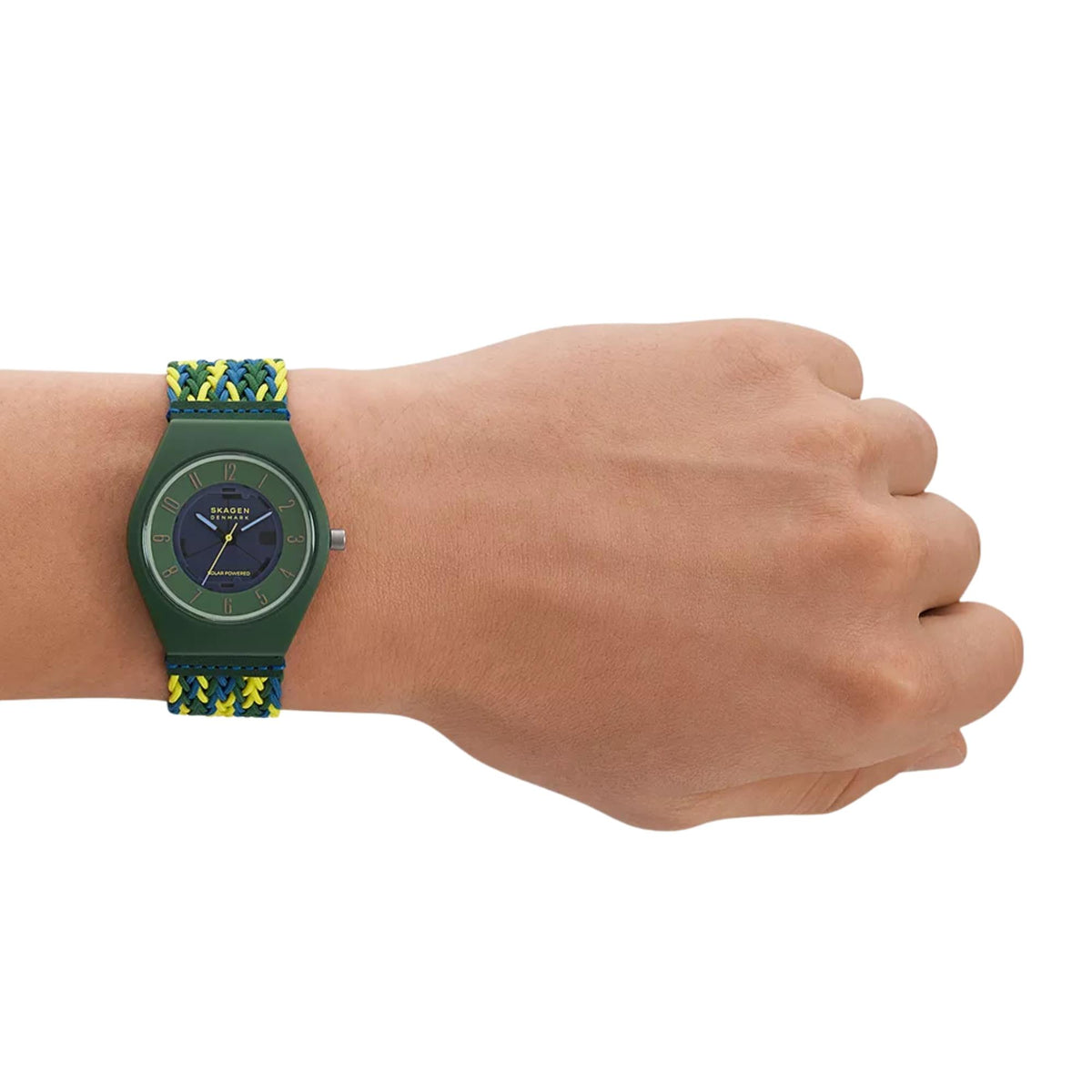 Skagen Samso Series 37mm Green Dial Nylon Mens Solar Watch SKW6881