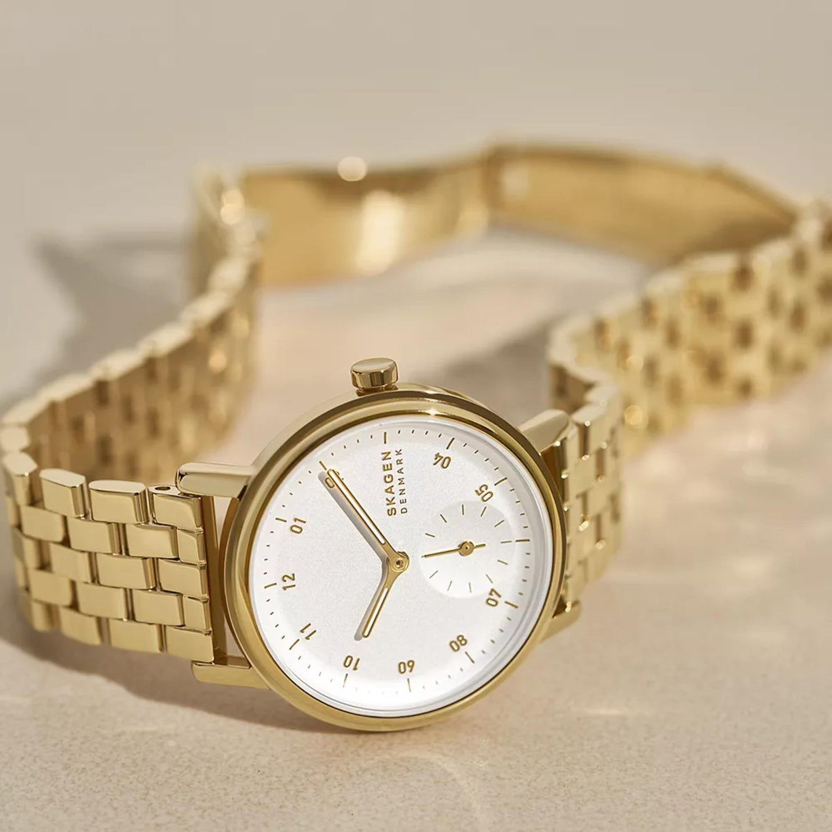 Skagen Kuppel Lille 32mm White Dial Yellow Gold-Tone Steel Ladies Quartz Watch SKW3102