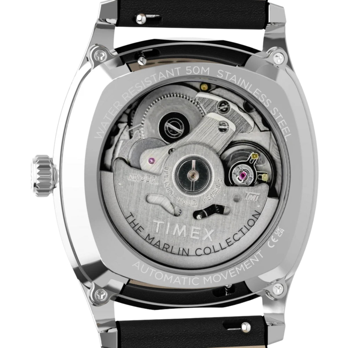 Timex Marlin Chatham 36mm White Dial Leather Mens Automatic Watch TW2Y84300