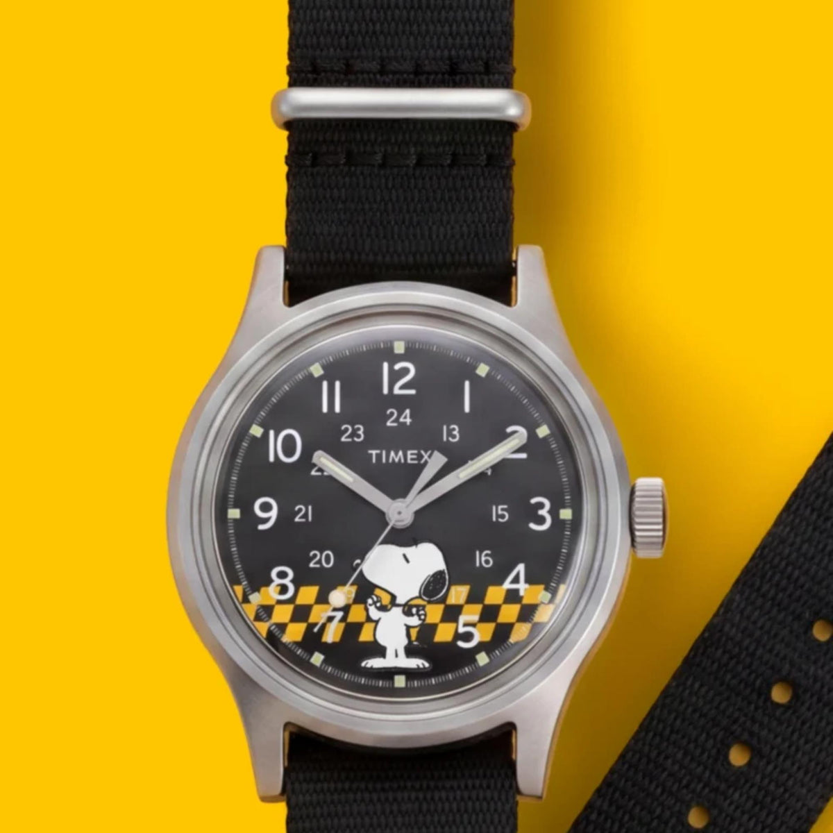 Timex Peanuts x MK1 36mm Black Dial Textile Mens Quartz Watch TW2Y85400
