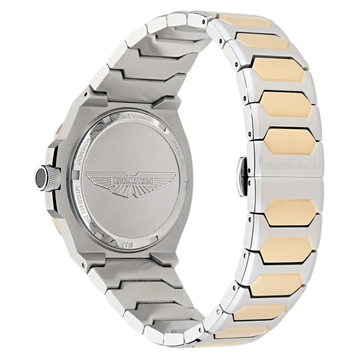 Aston Martin Icon GPQ 39mm Green Dial Two-Tone Steel Mens Quartz Watch MTIG3F603