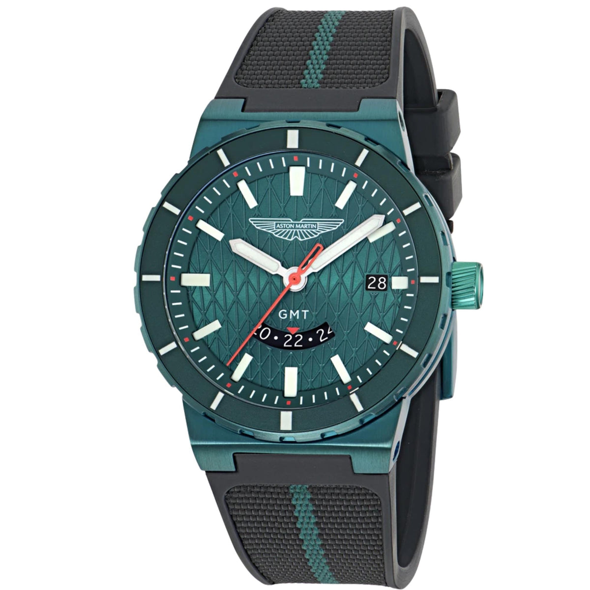Aston Martin Icon MNF 40mm Green Dial Rubber Mens Quartz Watch MTIM1F605