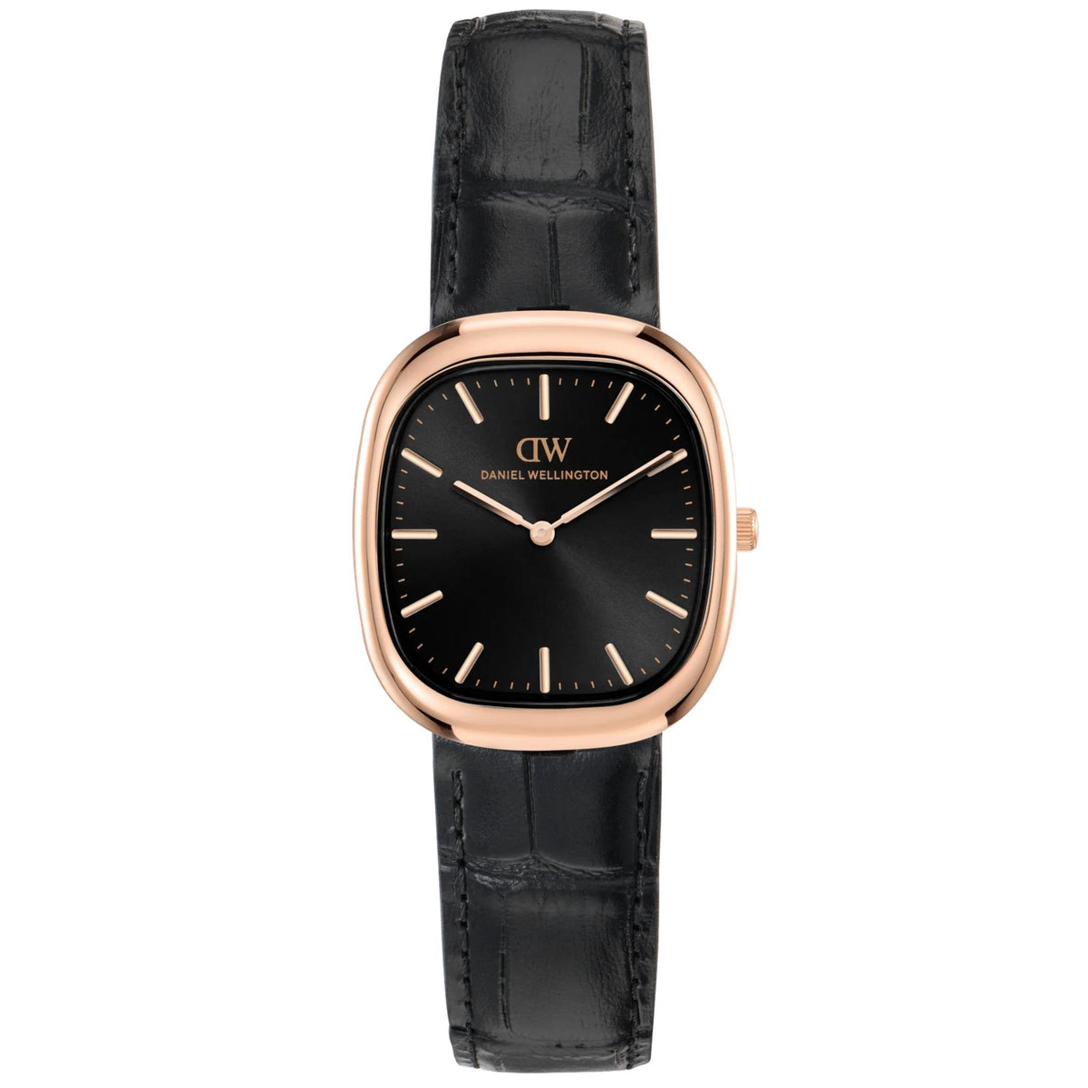 Daniel Wellington Cort 30mm Black Dial Rose Gold-Tone Steel Leather Ladies Quartz Watch DW00100987