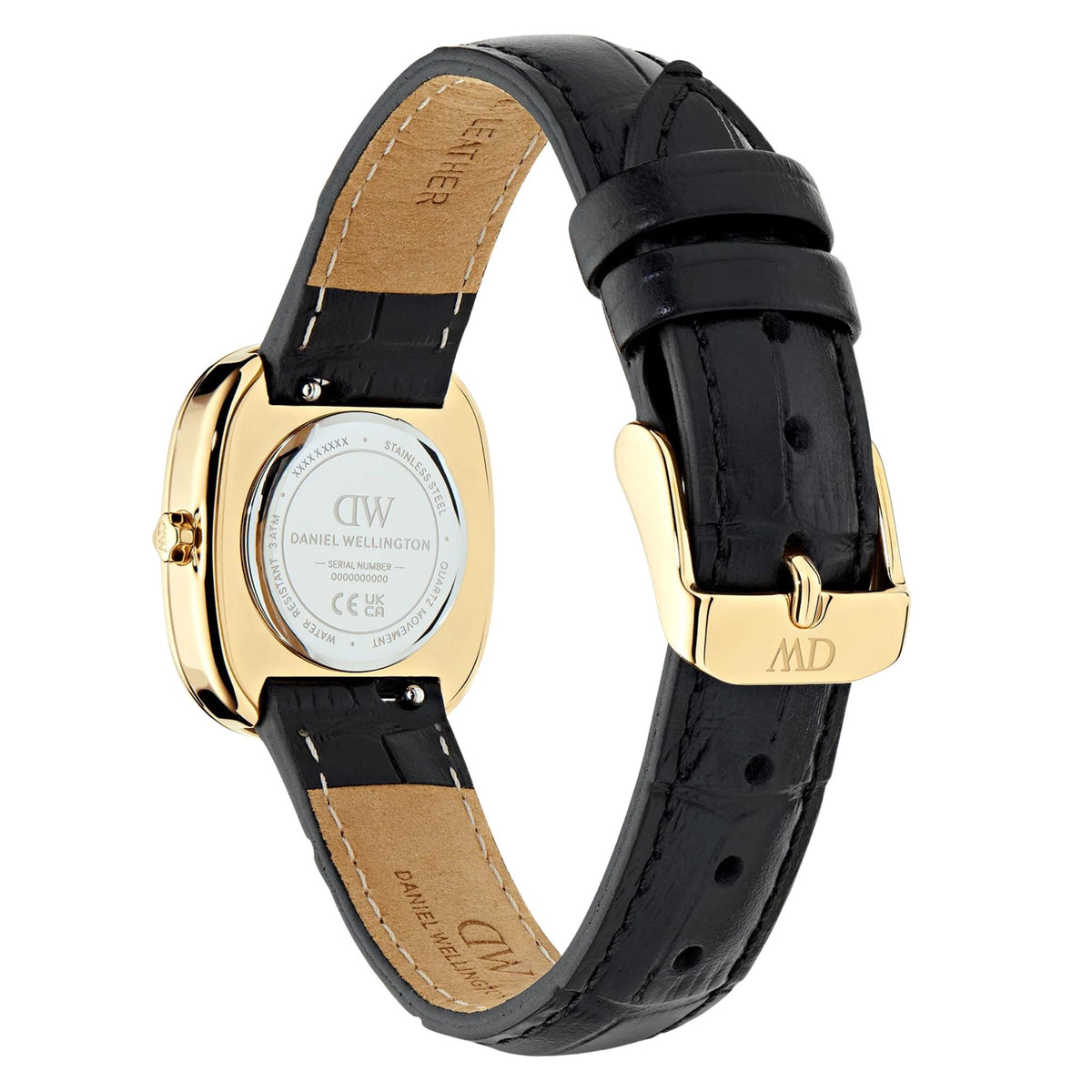Daniel Wellington Corta 24mm White Dial Yellow Gold-Tone Steel Leather Ladies Quartz Watch DW00100995