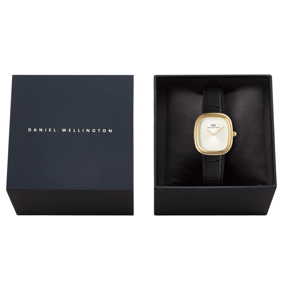 Daniel Wellington Margot 24mm White Dial Yellow Gold-Tone Steel Leather Ladies Quartz Watch DW00100969