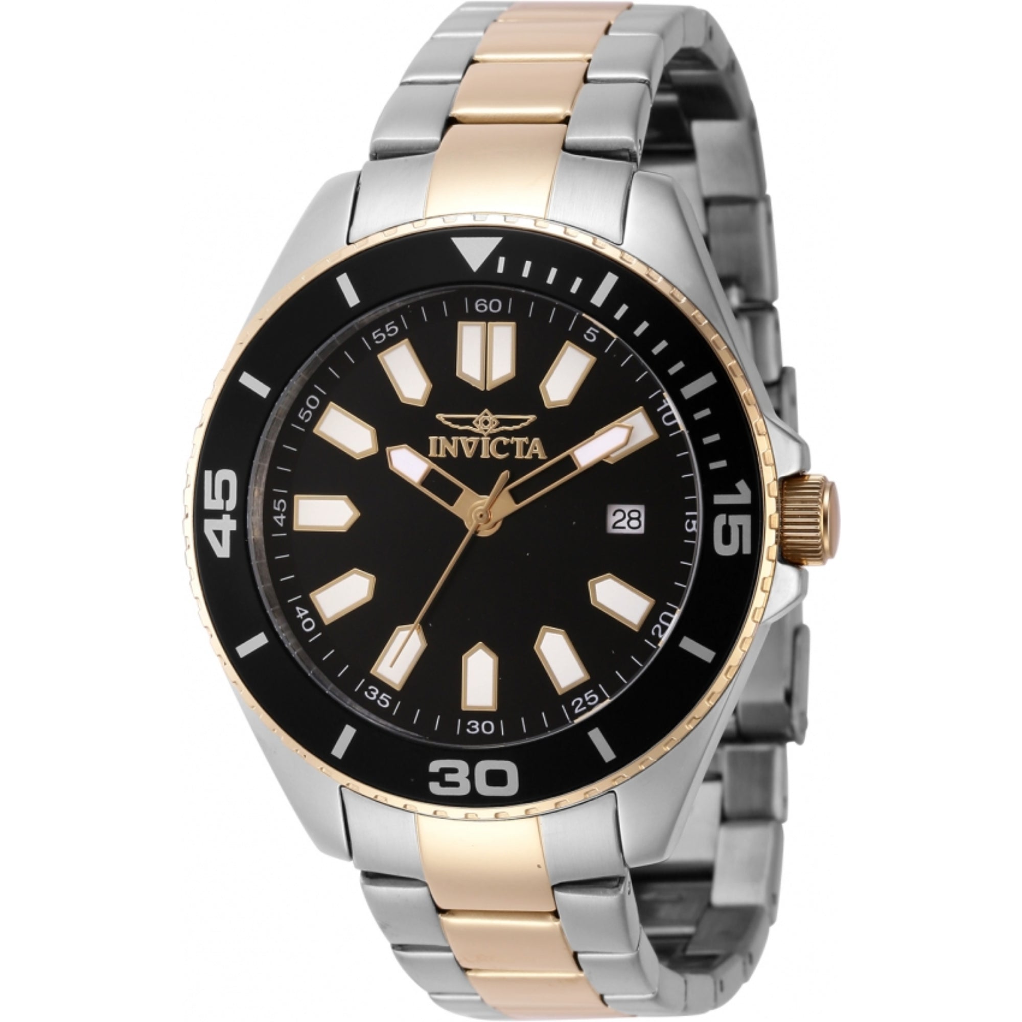 Invicta 46319 Pro Diver Quartz Black Dial Steel Strap Men's Watch