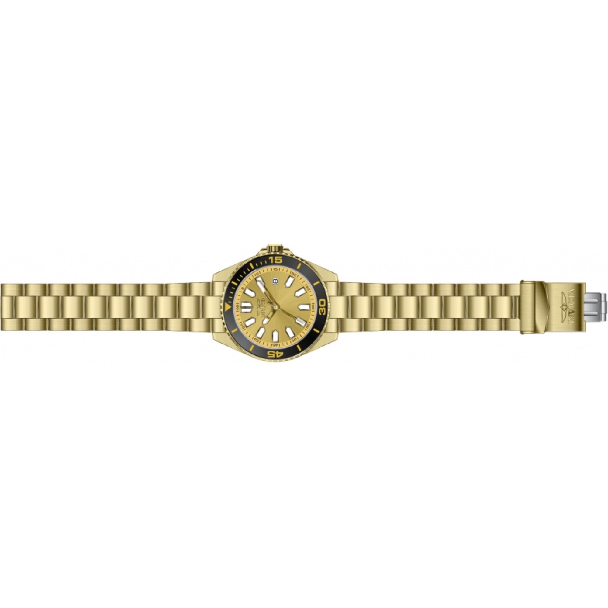 Invicta 46317 Pro Diver Quartz Gold Dial Steel Strap Men's Watch