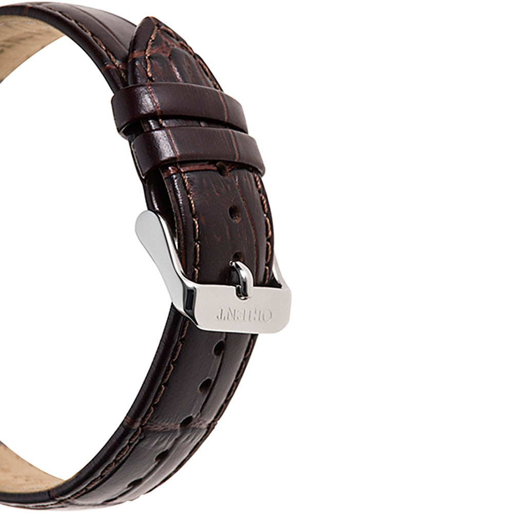 Orient Bambino 40.5mm Offenes Herz Weißes Zifferblatt Leder Automatik Uhr Herren RA-AG0002S30B
