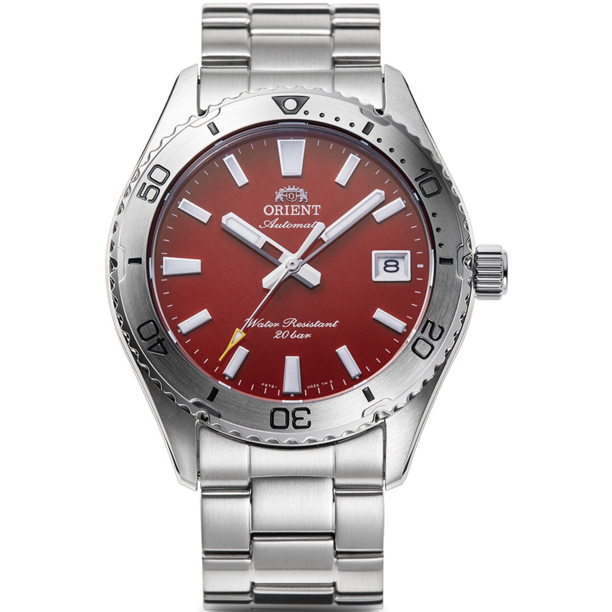 Orient Mako 40mm Red Dial automatic watch RA-AC0Q09R30B front view