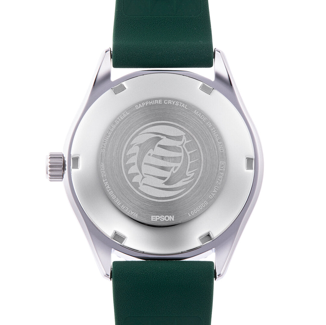 Orient Mako rubber strap automatic watch RA-AC0Q11E30B caseback view