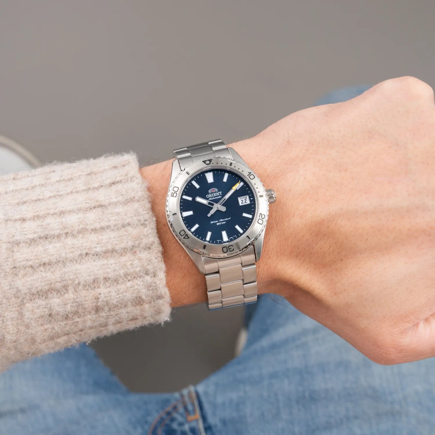 Orient Mako 40mm Blue Dial Steel Mens Automatic Watch RA-AC0Q02L30B