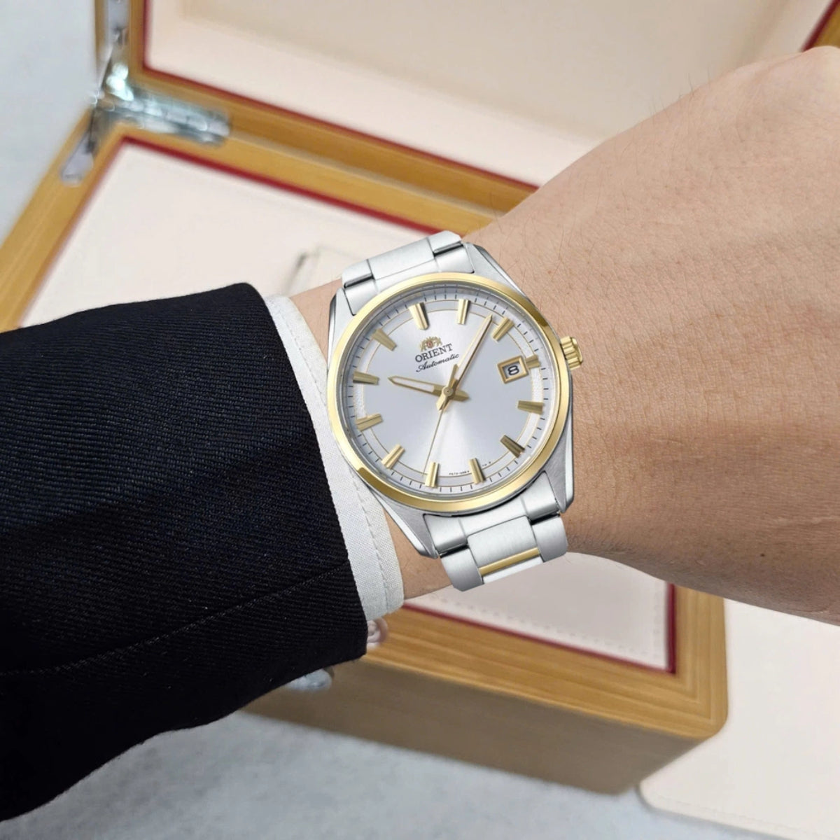 Orient Stretto RA-AC0R01S30B automatic watch worn on wrist