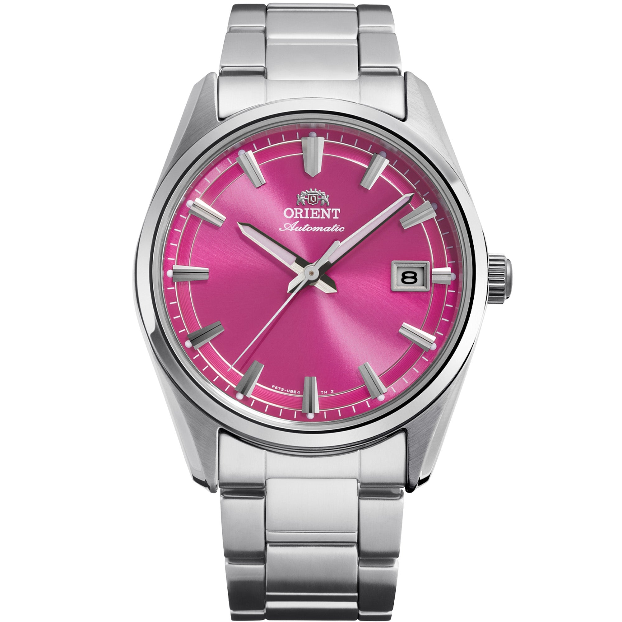 Orient Stretto Pink Dial Limited Edition automatic watch RA-AC0R07P30B front view