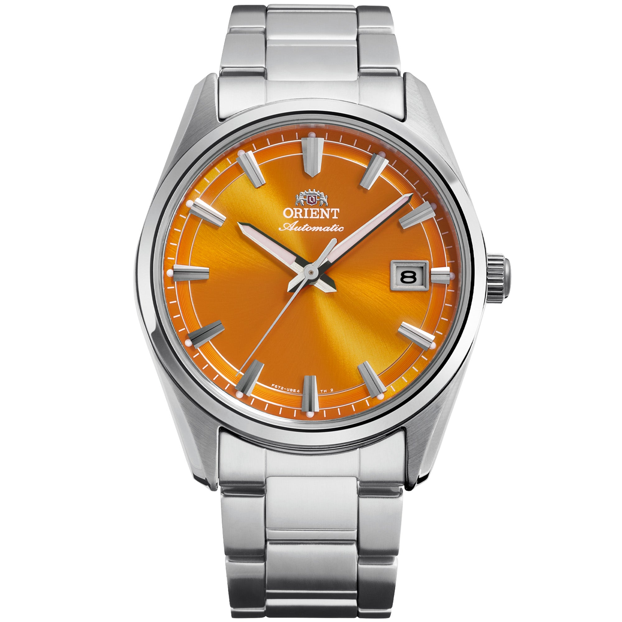 Orient Stretto Orange Dial Limited Edition automatic watch RA-AC0R08Y30B front view