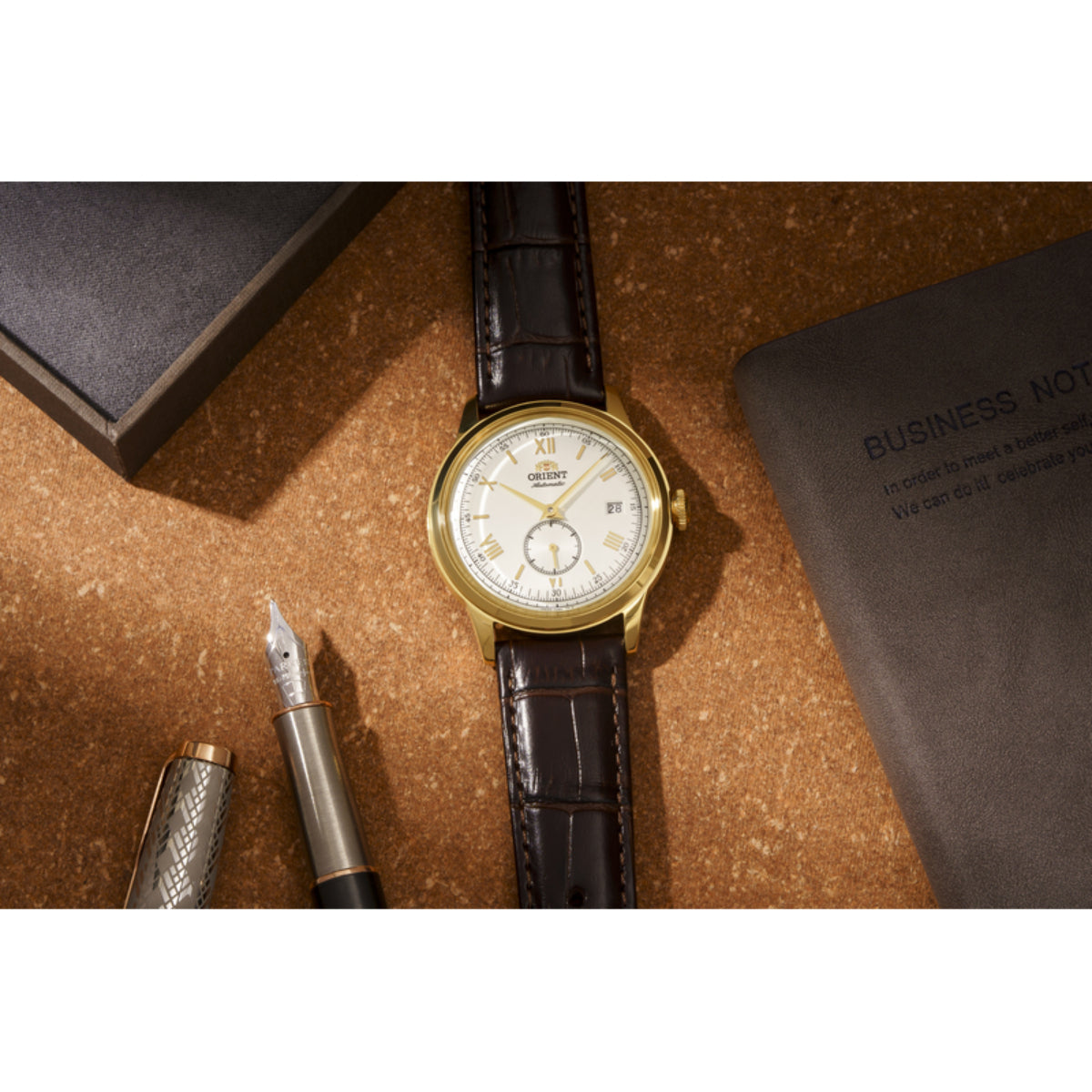 Orient Bambino 38mm Small Seconds White Dial Leather Mens Automatic Watch RA-AP0106S30B