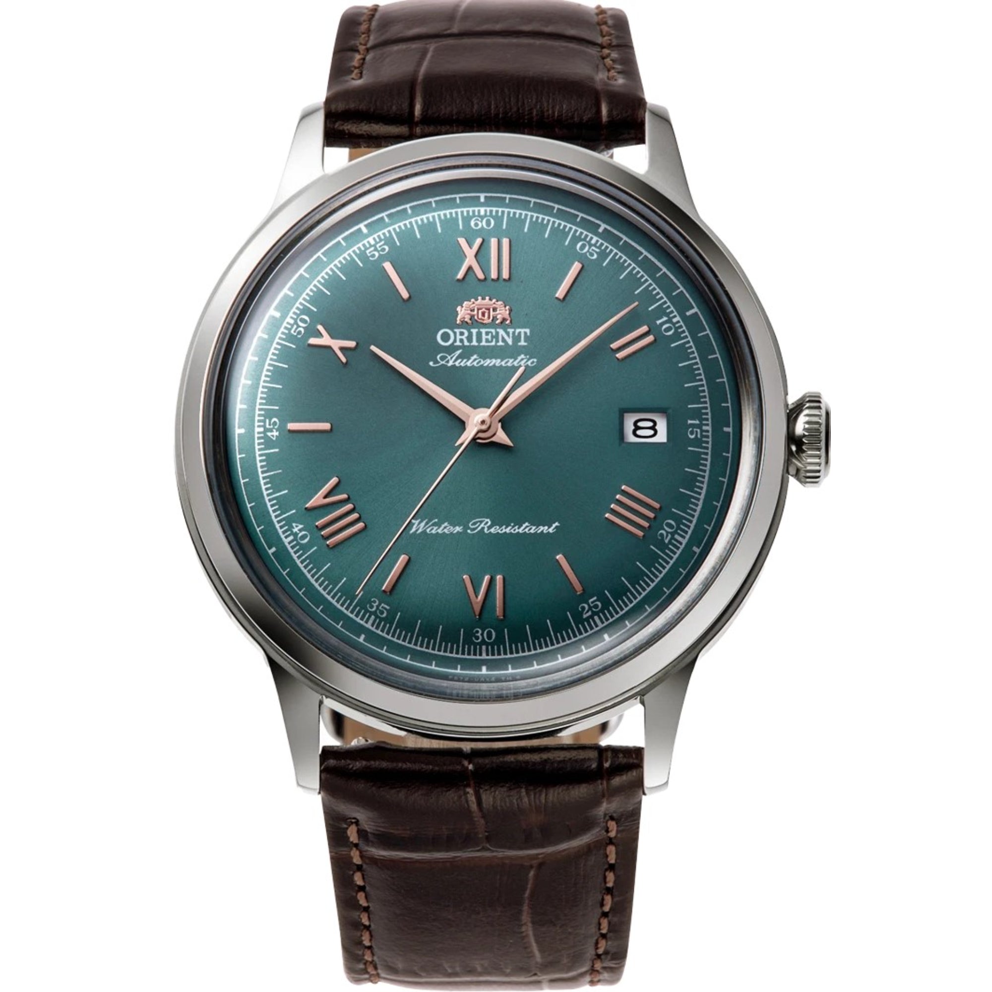 Orient Bambino Classic Green Dial Leather Strap Men's Dress Watch RA-AC0023E30B