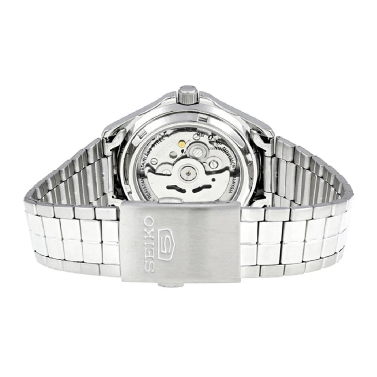 Seiko 5 Automatik Weißes Zifferblatt Stahlarmband Herren Uhr SNKK87K1