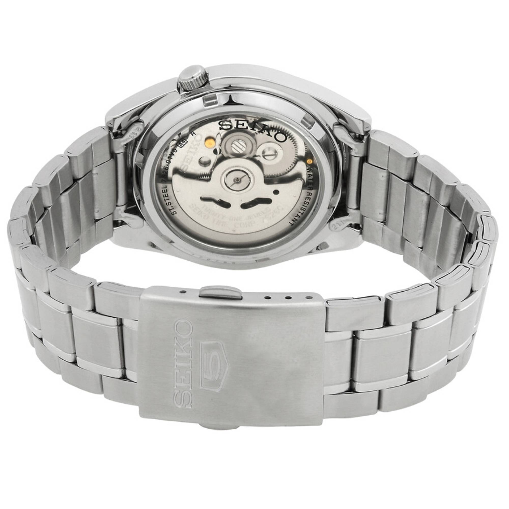 Seiko 5 Automatic Silver Dial Stainless Steel Strap Men's Watch SNKL51K1 - WatchNation