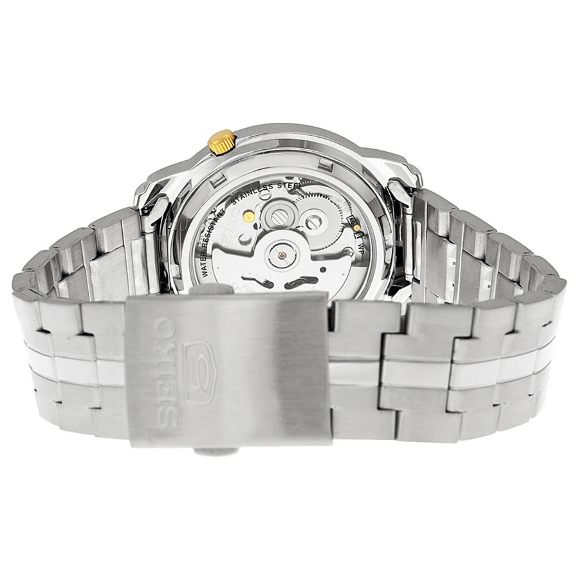 Seiko 5 Automatik Weißes Zifferblatt Edelstahlarmband Herren Uhr SNKL77K1