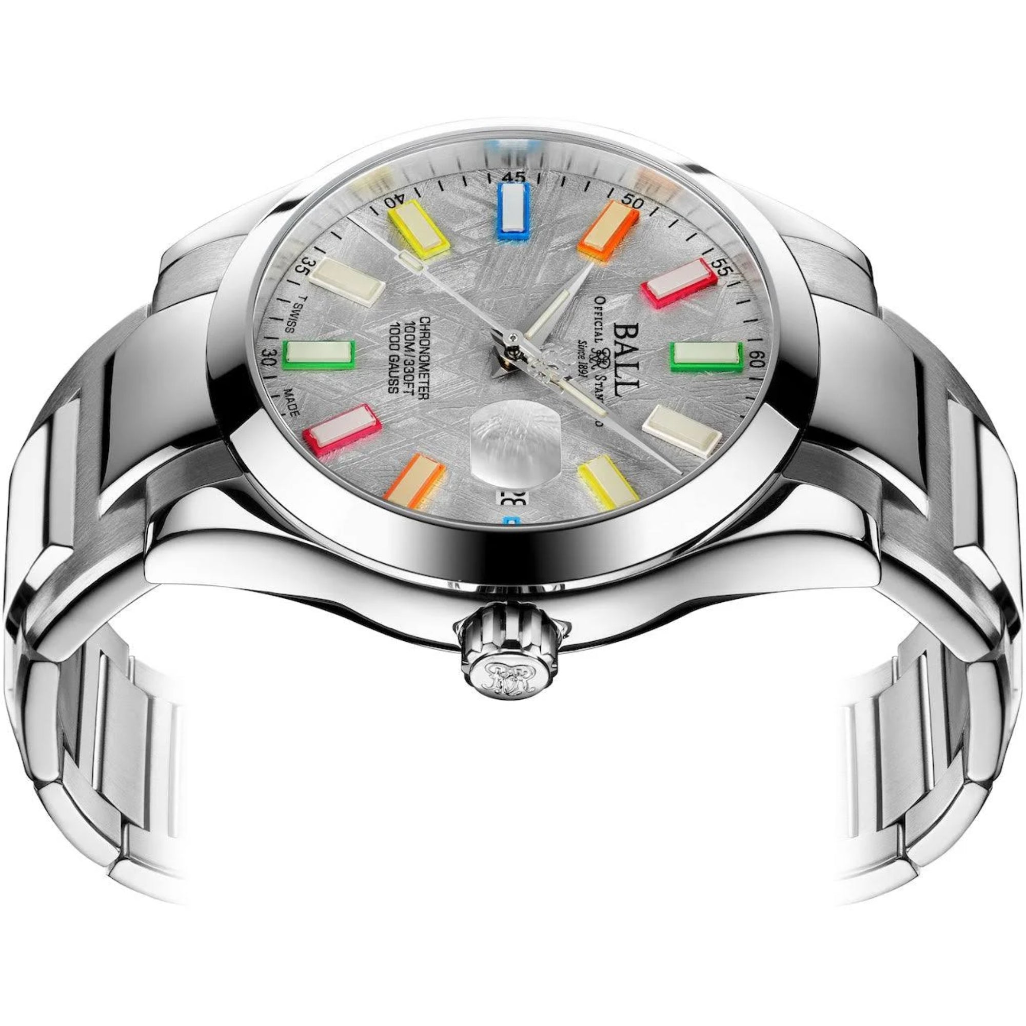 BALL Engineer III Marvelight 40mm Meteorite Rainbow Dial Steel Mens Automatic Watch NM9026C-S46C-MSLR