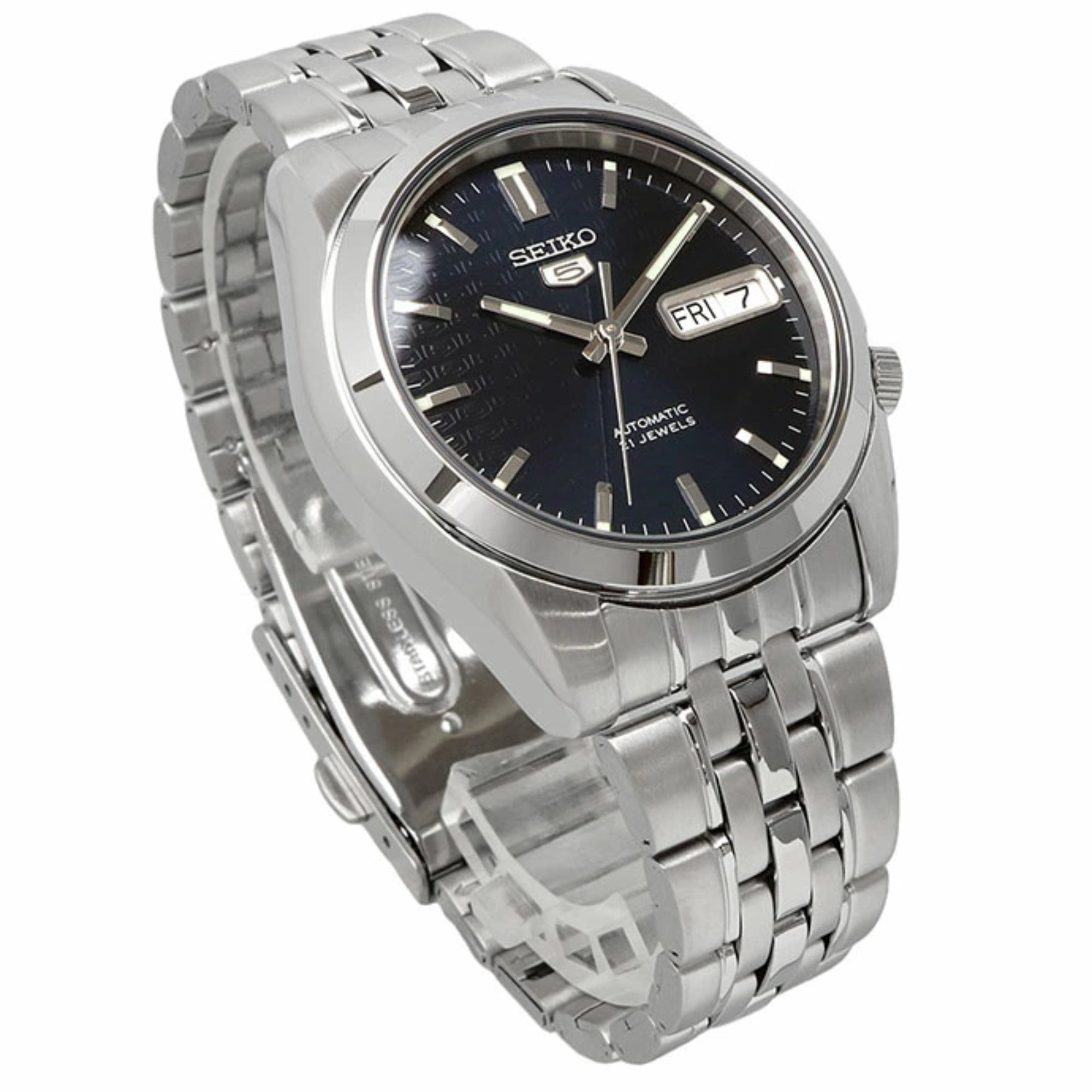 Seiko 5 Automatic Dark Blue Dial Steel Strap Men's Watch SNK357K1