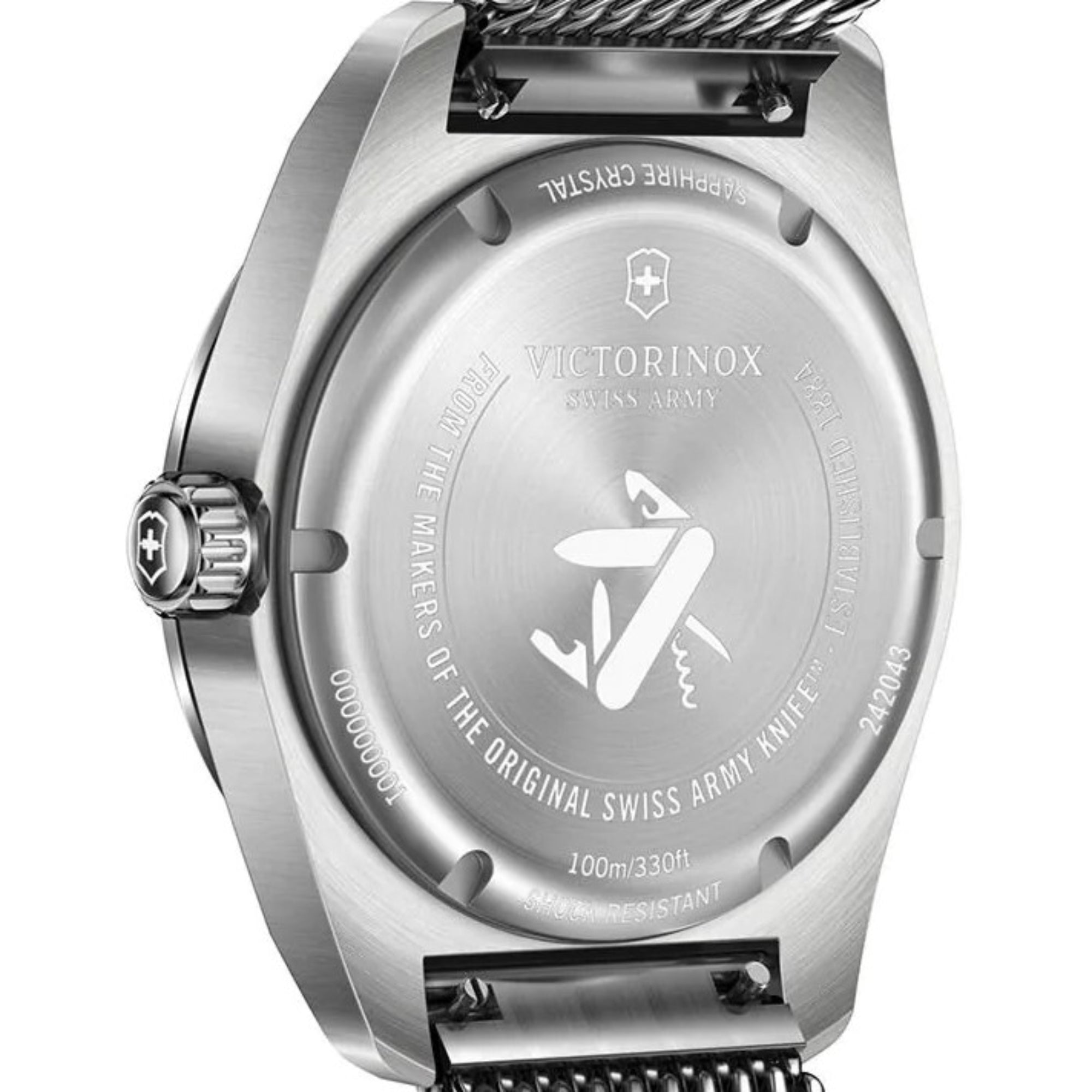 Victorinox Swiss Army 42mm Schwarzes Zifferblatt Stahl Herren Quarz Uhr 242043